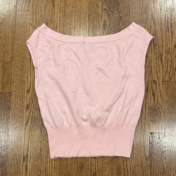 EDIKTED Michaela Off Shoulder Knit Pink Women's Top size medium - Picture 6 of 6